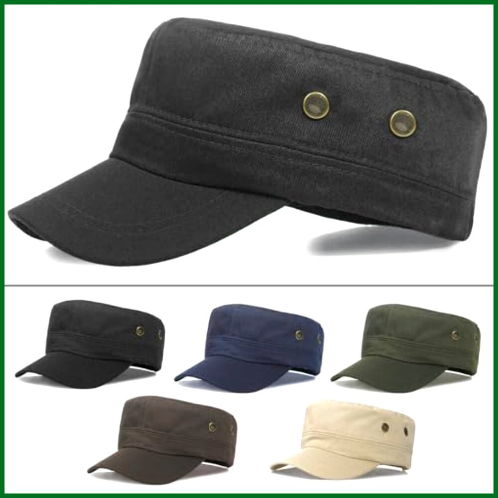 Polyester Flat Top Baseball Cap Adjustable Milita… - image 7